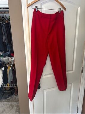 Express Men's Bright Red Dress Pants - Tailored Crease